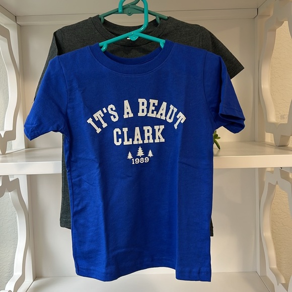 TWO Christmas Vacation T Shirt Gray & Blue It’s A Beaut Clark Toddler Size 3T - Picture 2 of 6